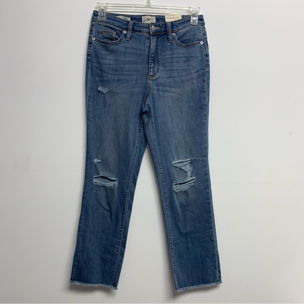 Universal Thread Womens Size 6/28 High-Rise Raw Hem Slim Straight Jeans NEW NWT